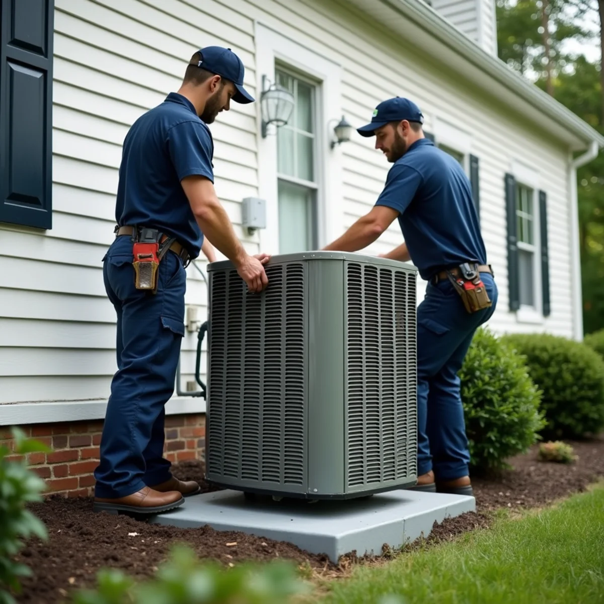 New high-efficiency SEER2 air conditioner installation with clean copper line set in Prince William County