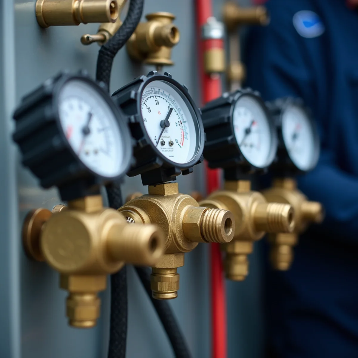 Digital temperature probes attached to heat pump copper suction lines during cold weather